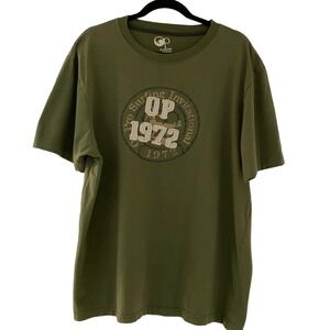 VTG Ocean Pacific OP 1972 Men's XL (46/48) Army Green Short Sleeve Shirt C014